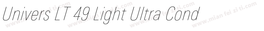 Univers LT 49 Light Ultra Condensed字体转换